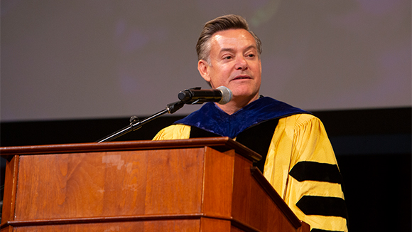 CIIS President S. Brock Blomberg delivering Commencement 2023 Address