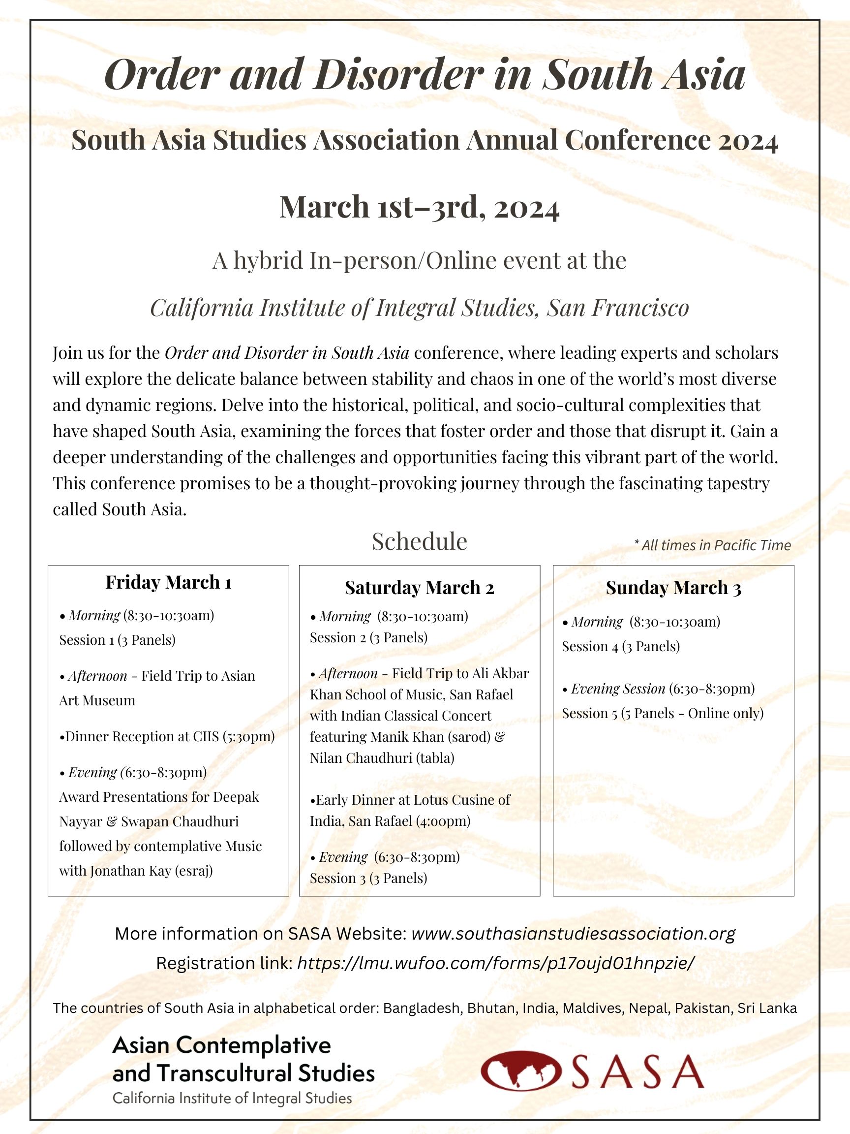Order and Disorder in South Asia Conference 2024
