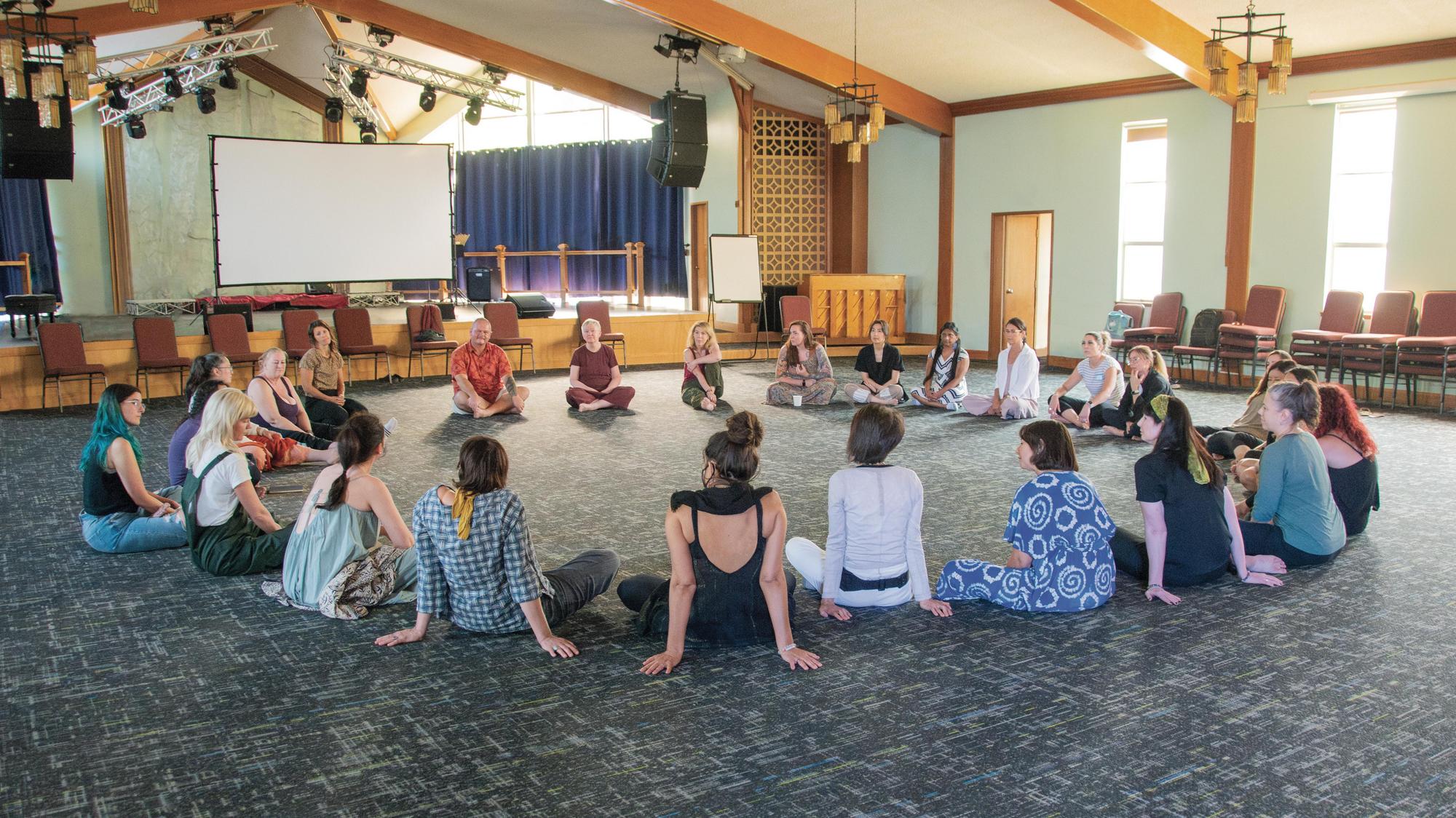 class sitting in a circle