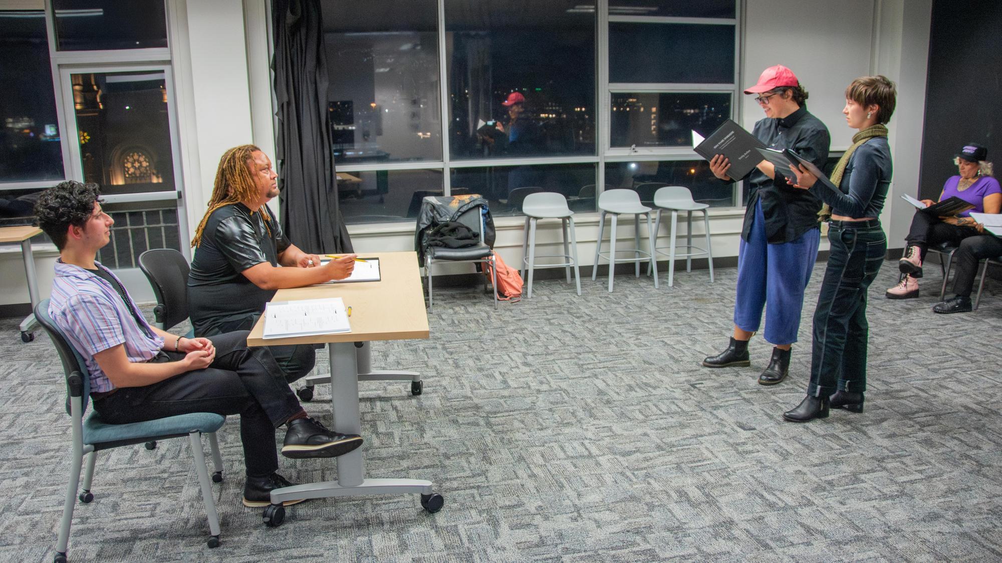 Photo from MFA student Addam Ledamyen's final project, directed by MFA alum Dazié Grego.