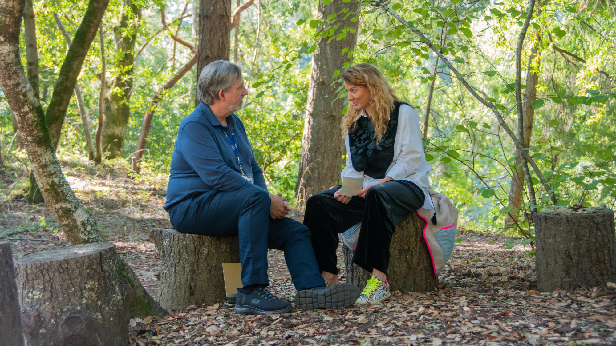 Discussing leadership in Scotts Valley nature at the Blue Sky Leaders Certificate Program