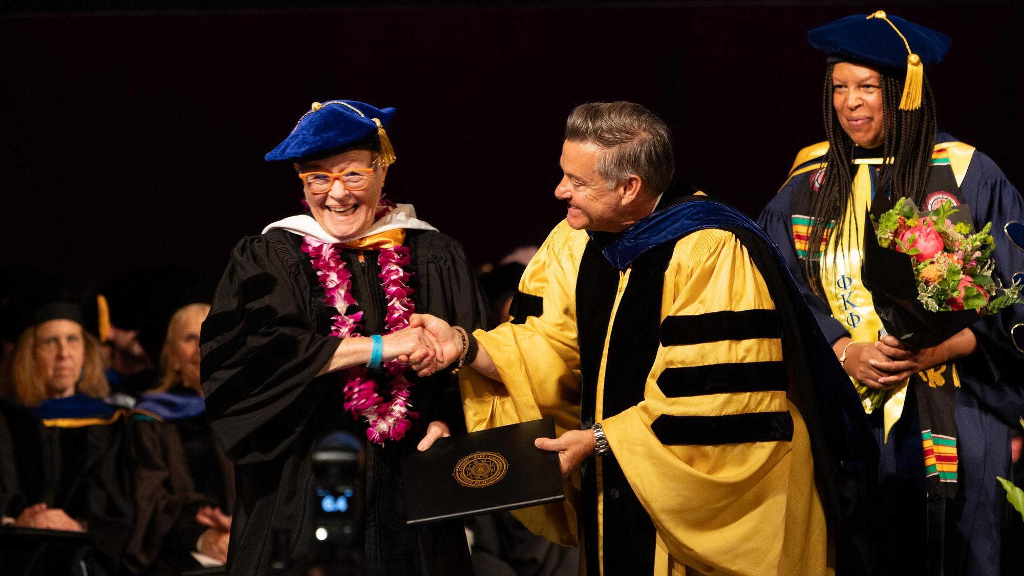 Betsy Gordon at CIIS 58th Commencement. Herbst Theater, San Francisco, CA. Sunday May 24, 2026.
