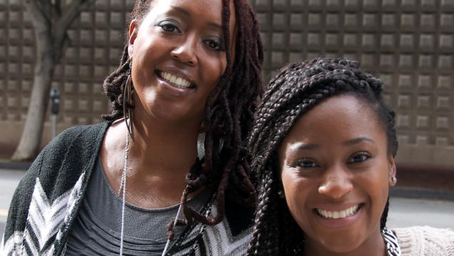 Two students in the Expressive Arts Therapy program