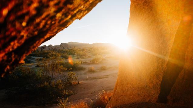 Sunshine on crack of rocks by Tim Ordenewitz