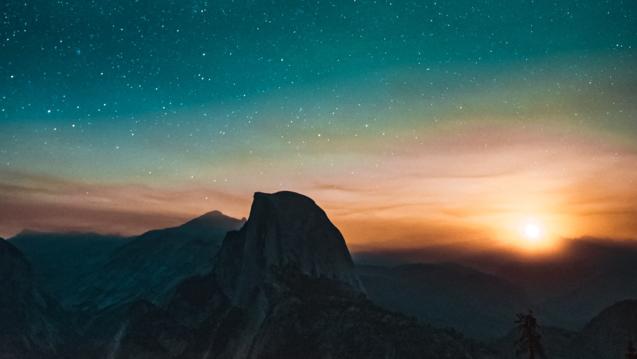 Sunset with mountain by Casey Horner