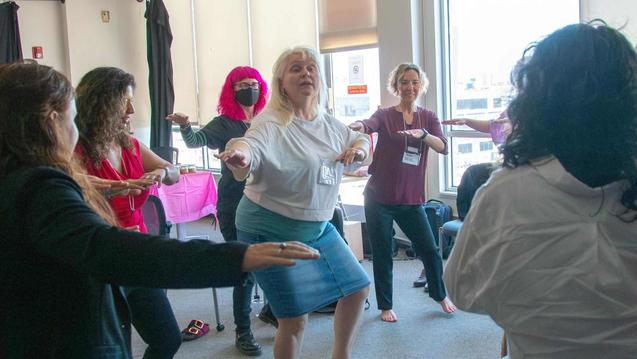 Photo of a group of people dancing