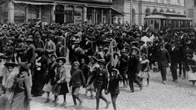 Historical image of a Juneteenth parade in Richmond, VA 1905. CIIS Office of Diversity and Inclusion supports anti-racist work.
