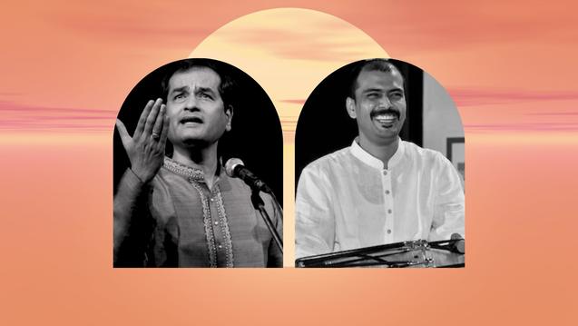 Black and White photos of Bhawalker and Munde for Dhrupad Performance