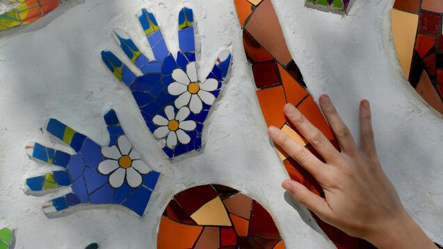 mosaic of hands