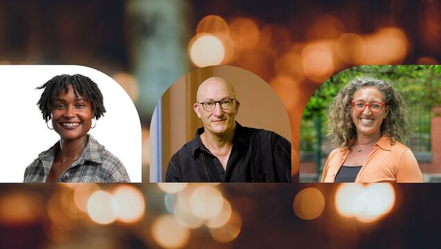 Undergraduate studies cover image featuring admissions counselor and faculty, Jessica Johnson, Nick Walker and Zara Zimbardo