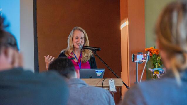 Elizabeth Allison at the Philosophy, Cosmology and Consciousness and Ecology, Spirituality and Religion, joint retreat in Healdsburg, CA, Fall 2024.