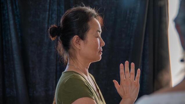 Professor doing qi gong