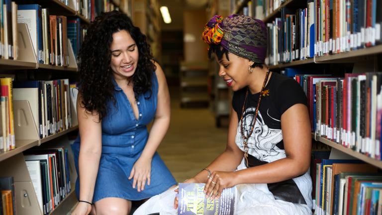 CIIS students in the library