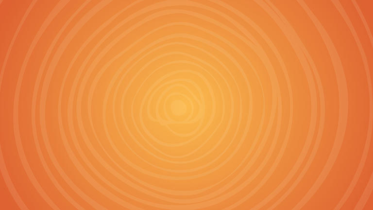 An art illustration of a tree ring with center bright yellow and the outer rings are in a bright orange shade.