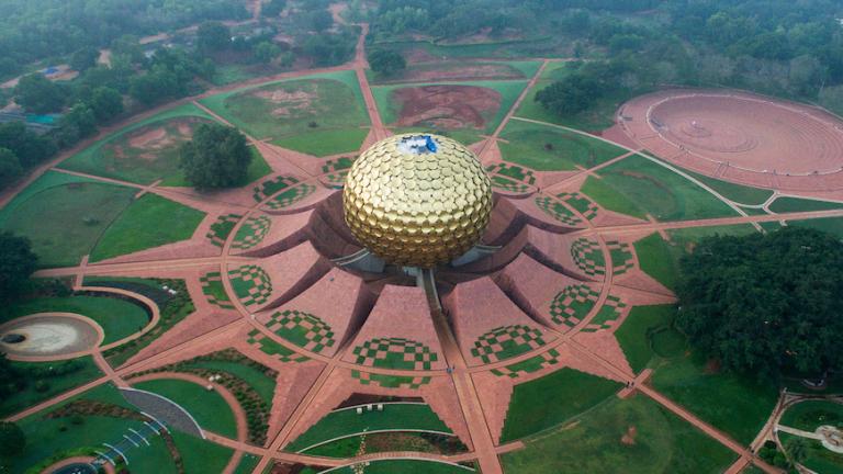 City of Dawn in Auroville, India.