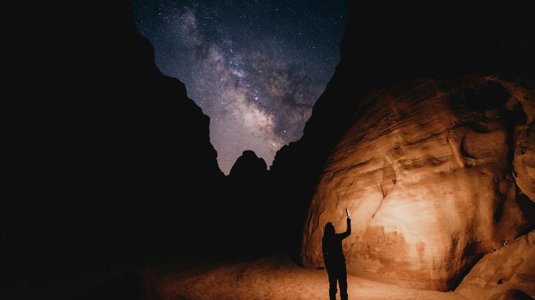 Looking at rock in the dark by Neom