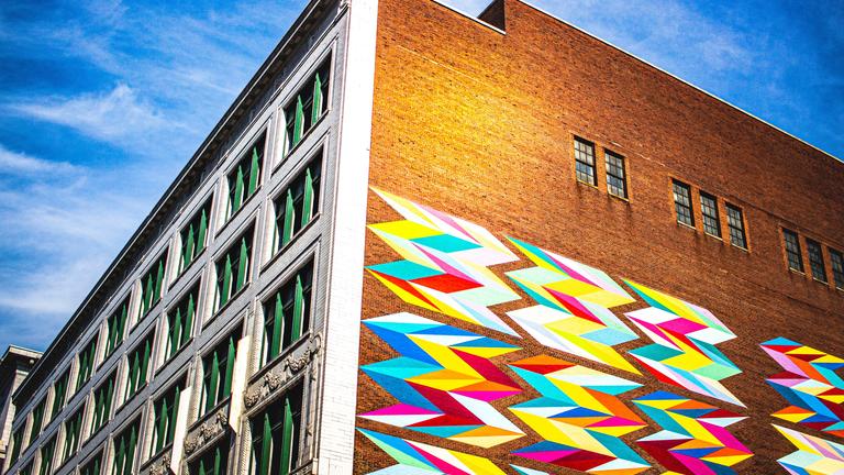 Colorful Mural on City Building