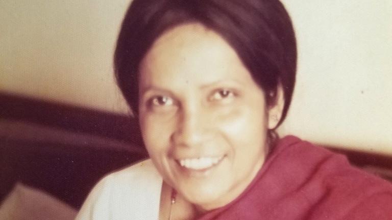 Rina Sircar at CIAS at 21st and Dolores Street building in the early 1980's