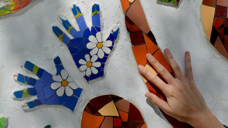 mosaic of hands