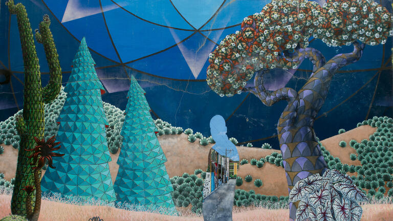 Mural: Lo Ilevas por dentro, by Jet Martinez, located in Clarion Alley, San Francisco, California.