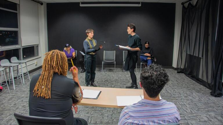 Photo from MFA student Addam Ledamyen's final project, directed by MFA alum Dazié Grego.