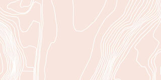 Background illustration in light magenta with white typography lines throughout.