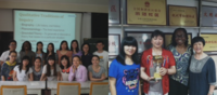Expressive Arts Therapy Professor Denise Boston with groups of students in China