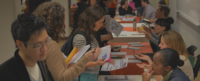 Students and social service agencies at the 2015 Practicum Fair at CIIS