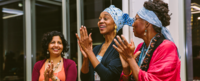 Alka Arora, Annette Williams, and Arisika Razak, faculty of the online MA and PhD in Women's Spirituality.
