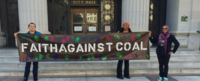 Faith Against Coal banner Oakland