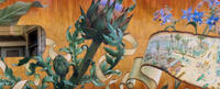 Abstract floral mural in Noe Valley, CA