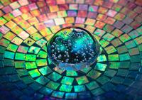 Colorful tiles around orb