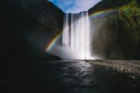 Waterfall and rainbow