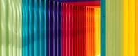 Close up painting of rainbow colored stripes. The CIIS Office of Diversity and Inclusion celebrates LGBTQ+ awareness month.