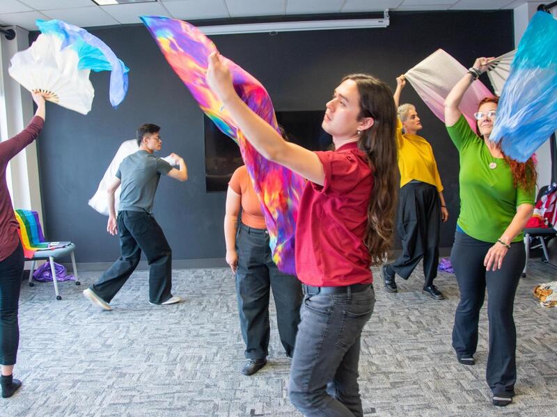 Photo from Drama Therapy, Theater For Change rehearsal, September 2025.